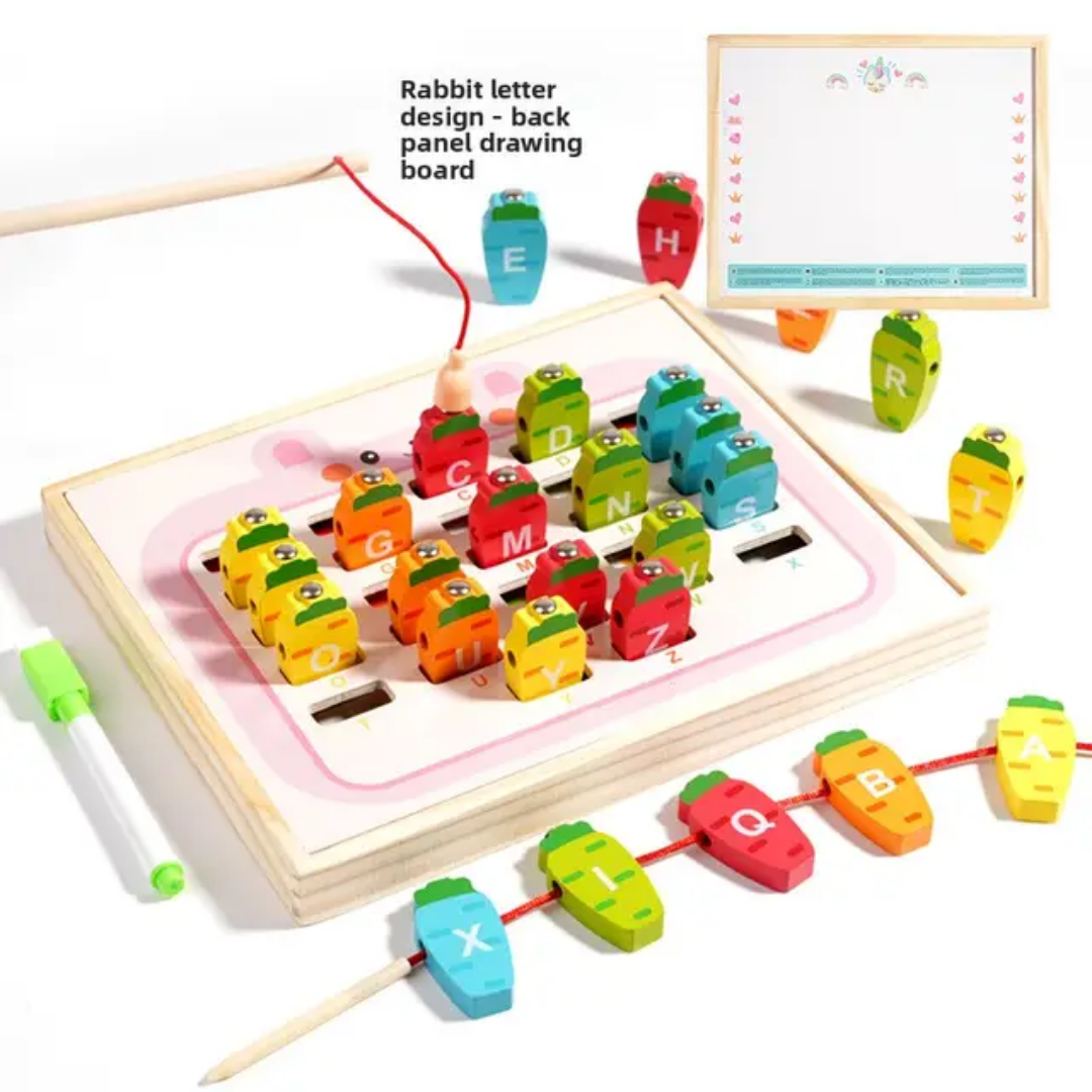 Children's Wooden Drawing Board Nine-In-One Multi-Functional Insect Catching and Fishing Arithmetic Drawing Board Board Game Educational Children's Toys photo 3