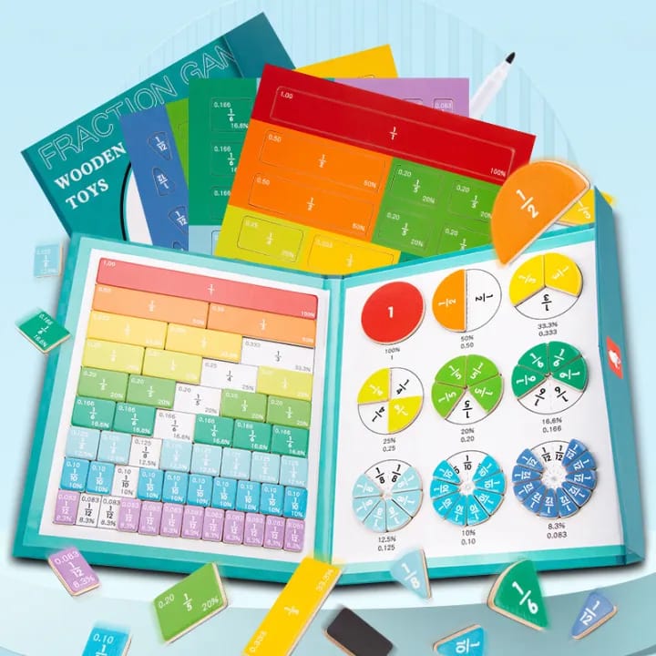 Montessori Toys Children Magnetic Fraction Math photo 5