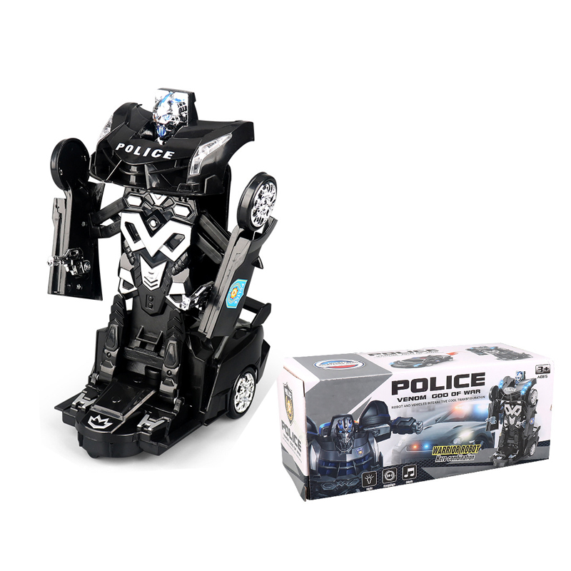 Transform Robot With Realistic Sound and Lights Toy Car For Baby's