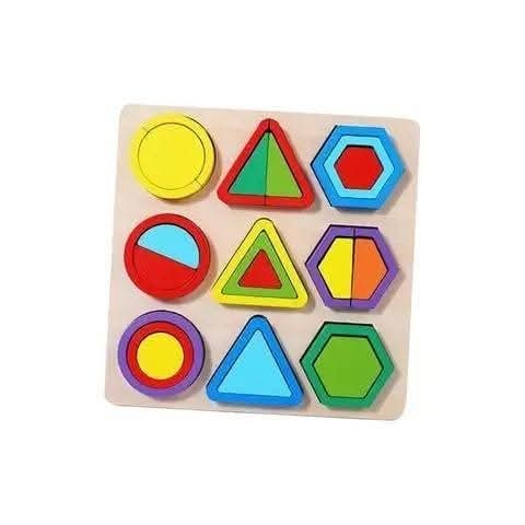 Montessori Early Childhood Educational Children's Wooden Jigsaw Puzzle Geometric Shape Cognitive Matching Toys for Babies