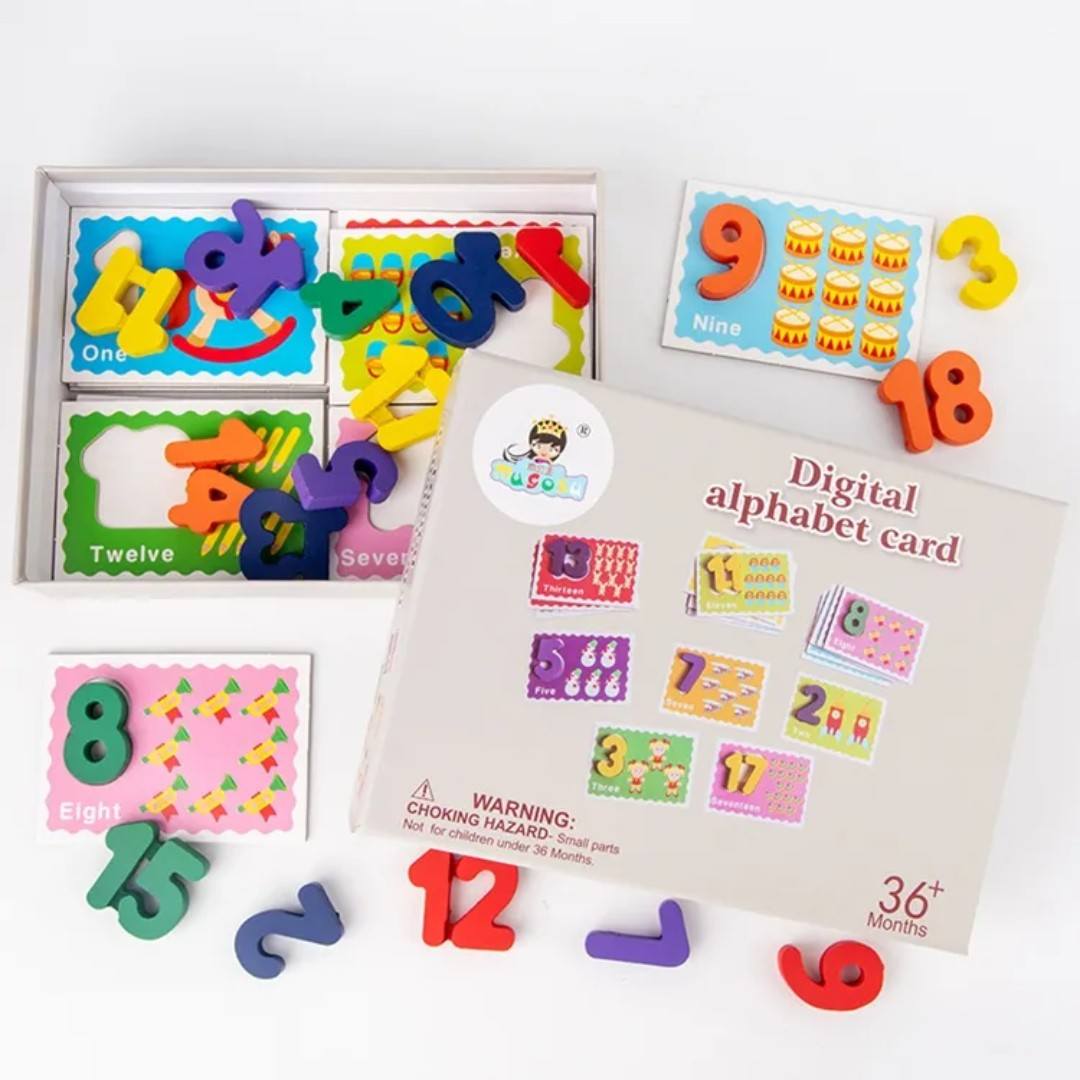 Children's Early Education Digital Matching Board Alphabet Digital Recognition Card 2-3 Years Old 5 Kindergarten Interesting Learning Wooden Toys