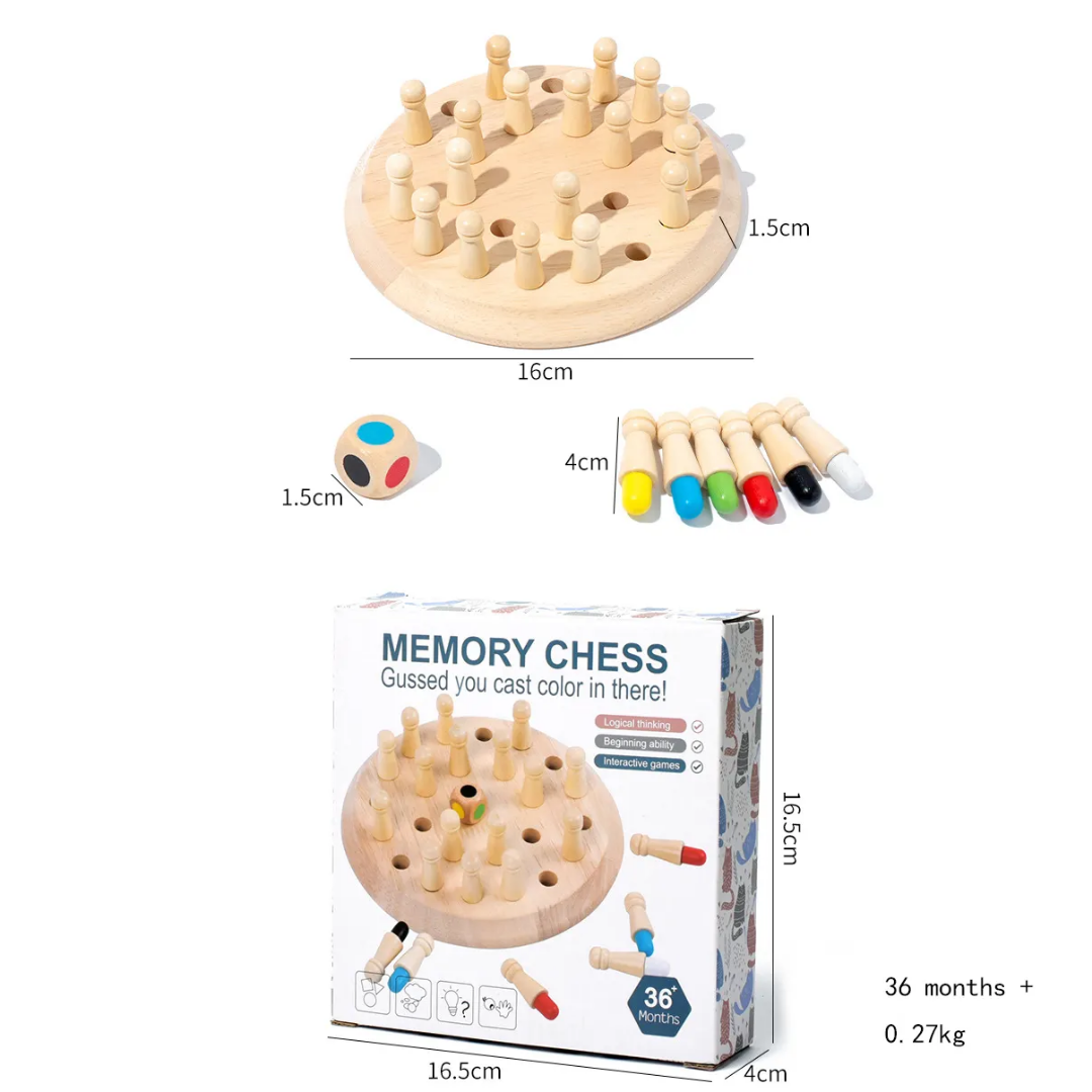 Wooden Memory Chess Game