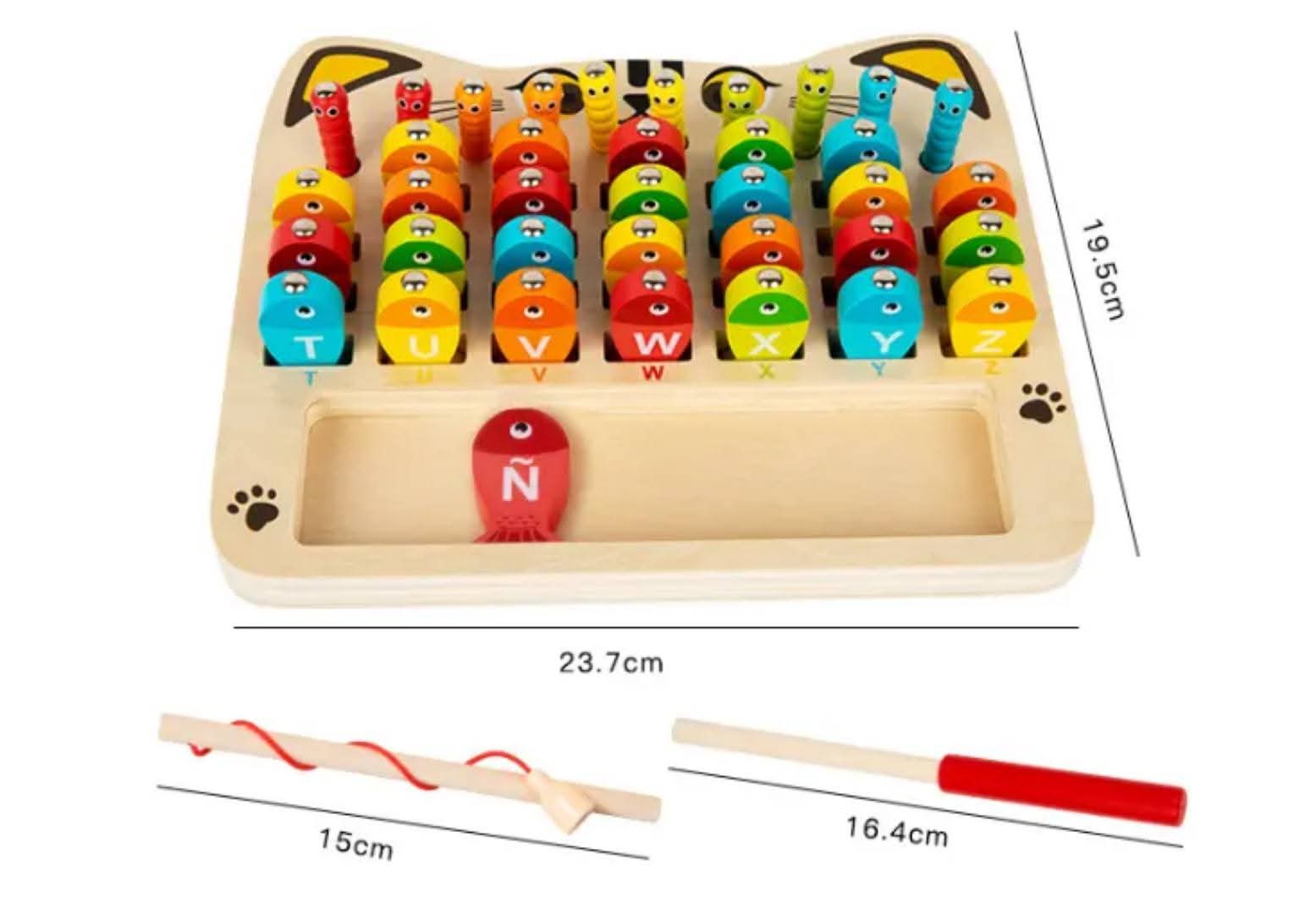 Cross-Border Children's Magnetic Alphabet Fishing and Bug-Catching Game Ce Montessori Early Education Digital Cpc Hand-Eye Coordination Toy