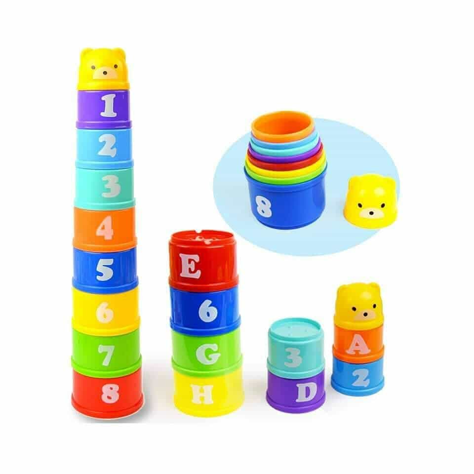 Children's Educational Early Learning Stacking Cups Baby Toys for Toddlers Aged 1 to 3, Children's Cup Set for Parent-Child Interaction, Stacking Fun