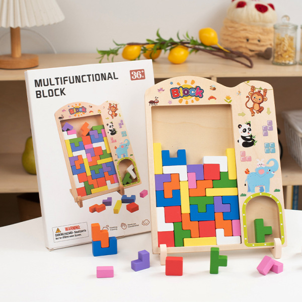 Cross-Border Children's 3D Tetris Building Block Puzzle Baby Early Education Educational Toys for Boys and Girls