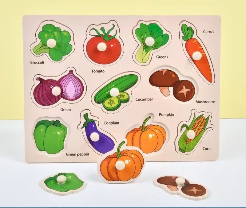 wooden vegetable puzzel