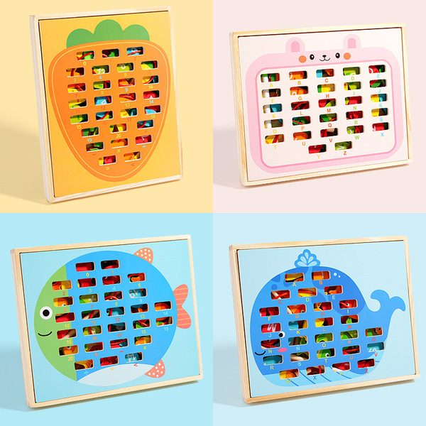 Children's Wooden Drawing Board Nine-In-One Multi-Functional Insect Catching and Fishing Arithmetic Drawing Board Board Game Educational Children's Toys