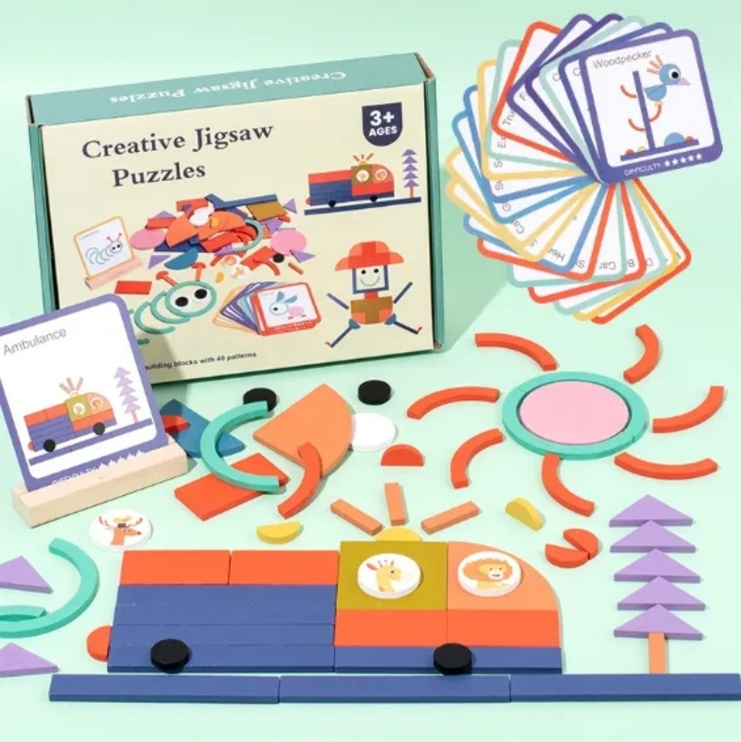 puzzle children's intellectual creative geometric matching jigsaw puzzle toys
