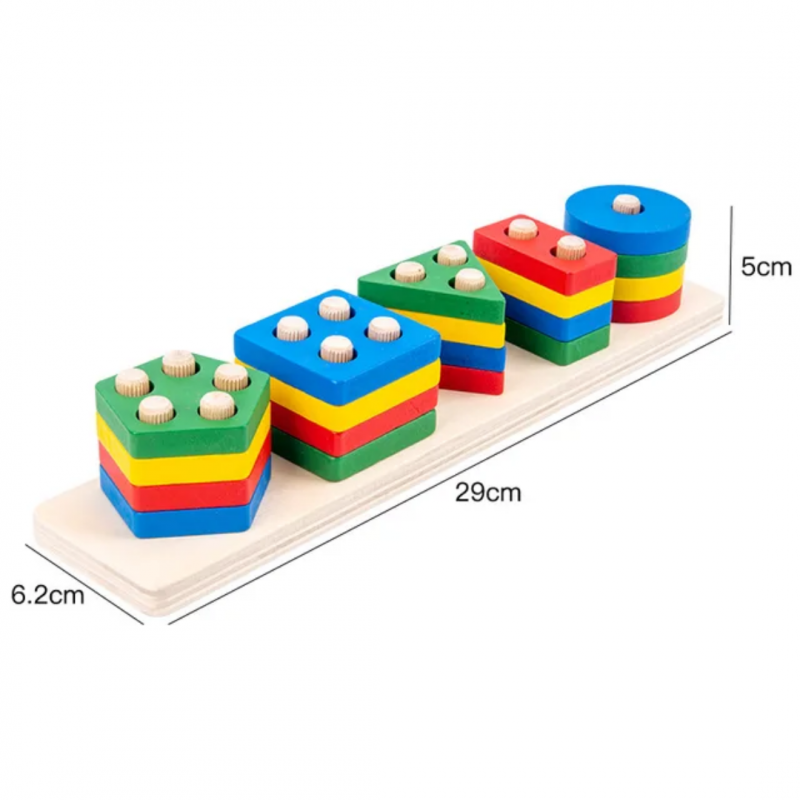 Wooden Montessori Toy Building Blocks Early Learning Educational Toy