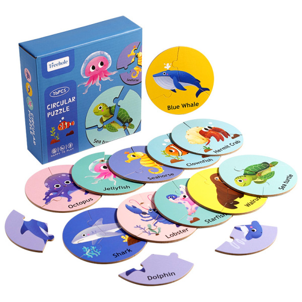 Cross-border children's puzzle board game wooden forest Sea matching puzzle interactive concentration logic training toy