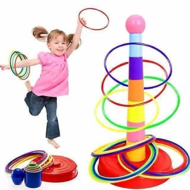 Children's Ring Toss Game Parent-Child Interactive Throwing Ring Props Kindergarten Tower Stacking Ring Toys Wholesale